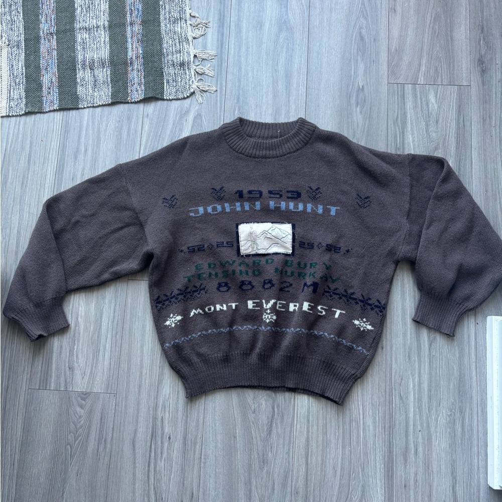 Men's “John Hunt 1953”  Vintage Brown Sweater